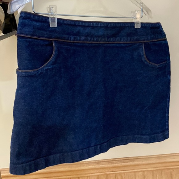 Old Navy leather trimmed denim miniskirt - Picture 1 of 3